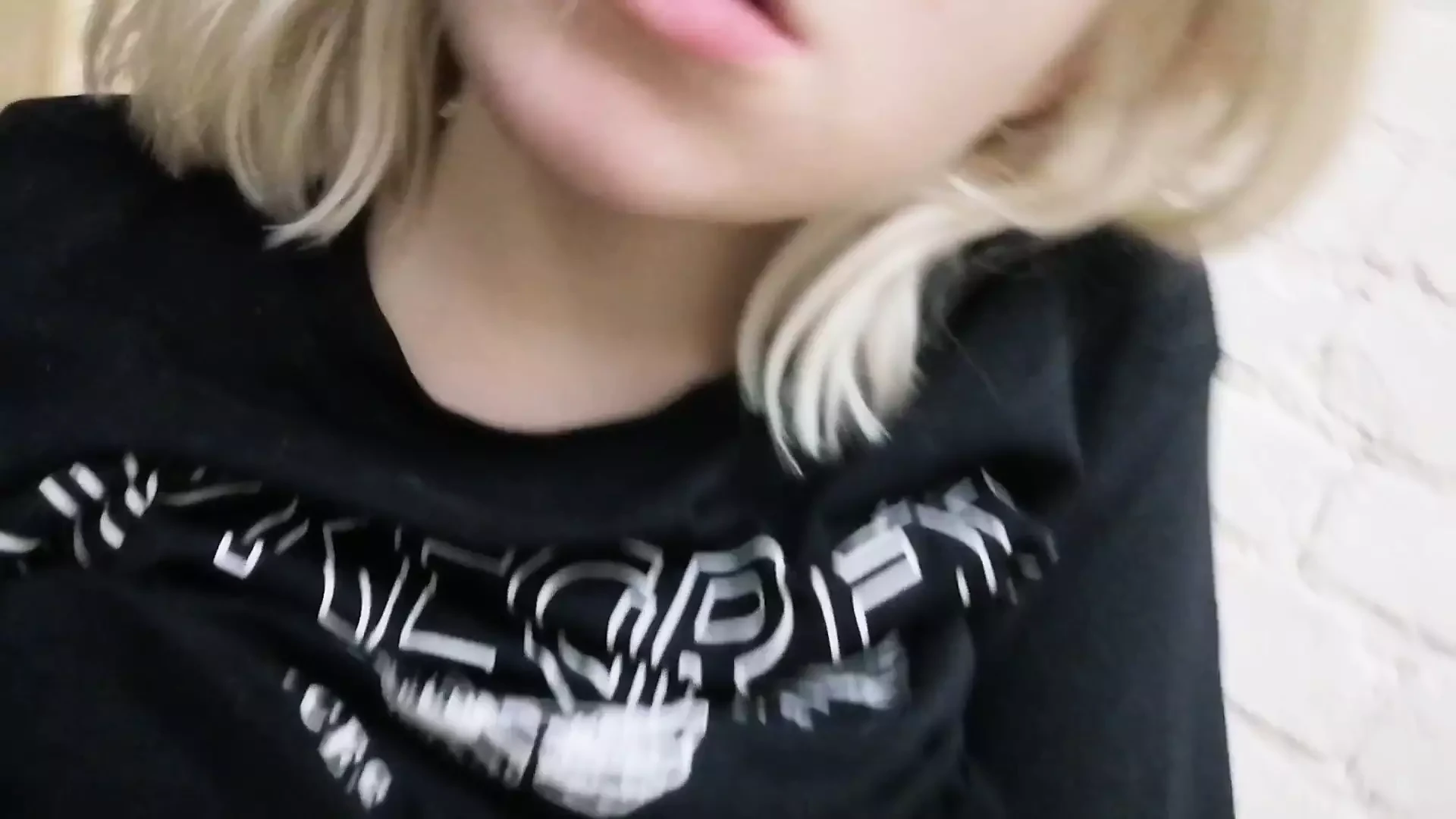 Gentle charming homemade striptease close-up