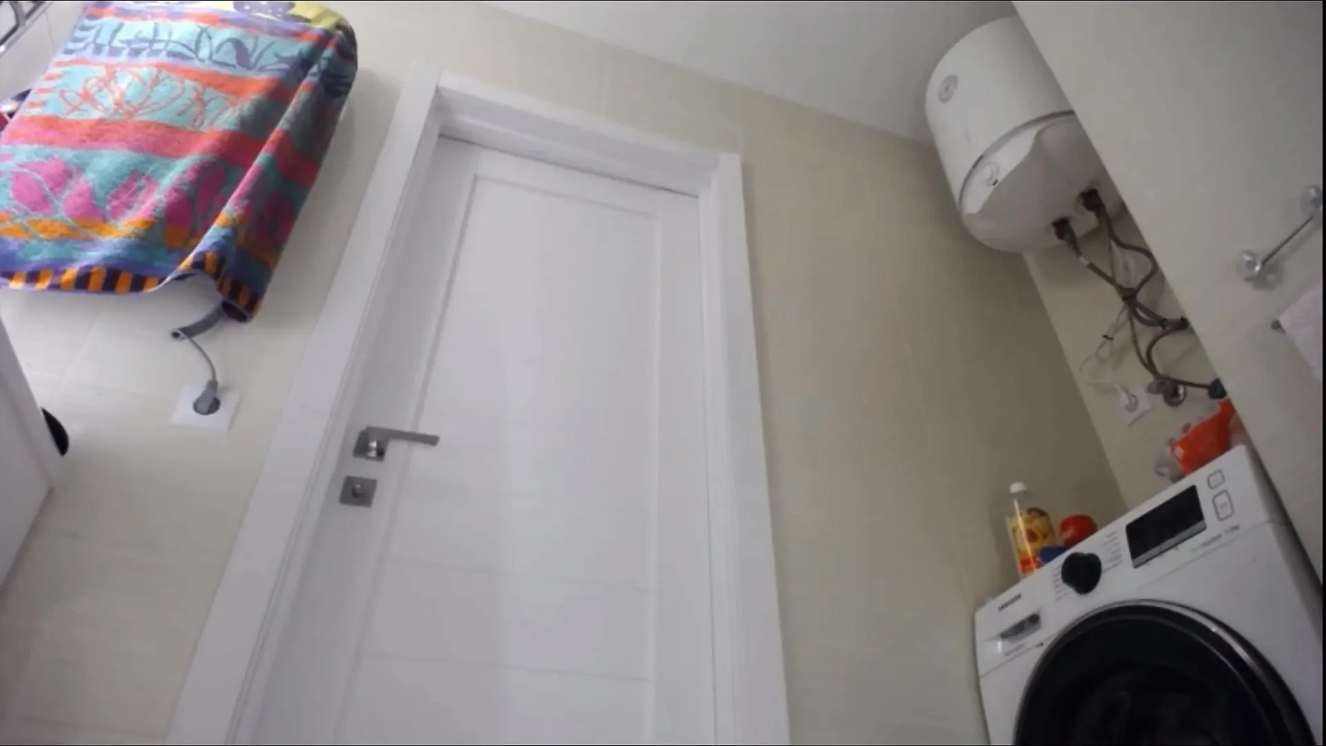 Finger in a tight pussy with pink dress