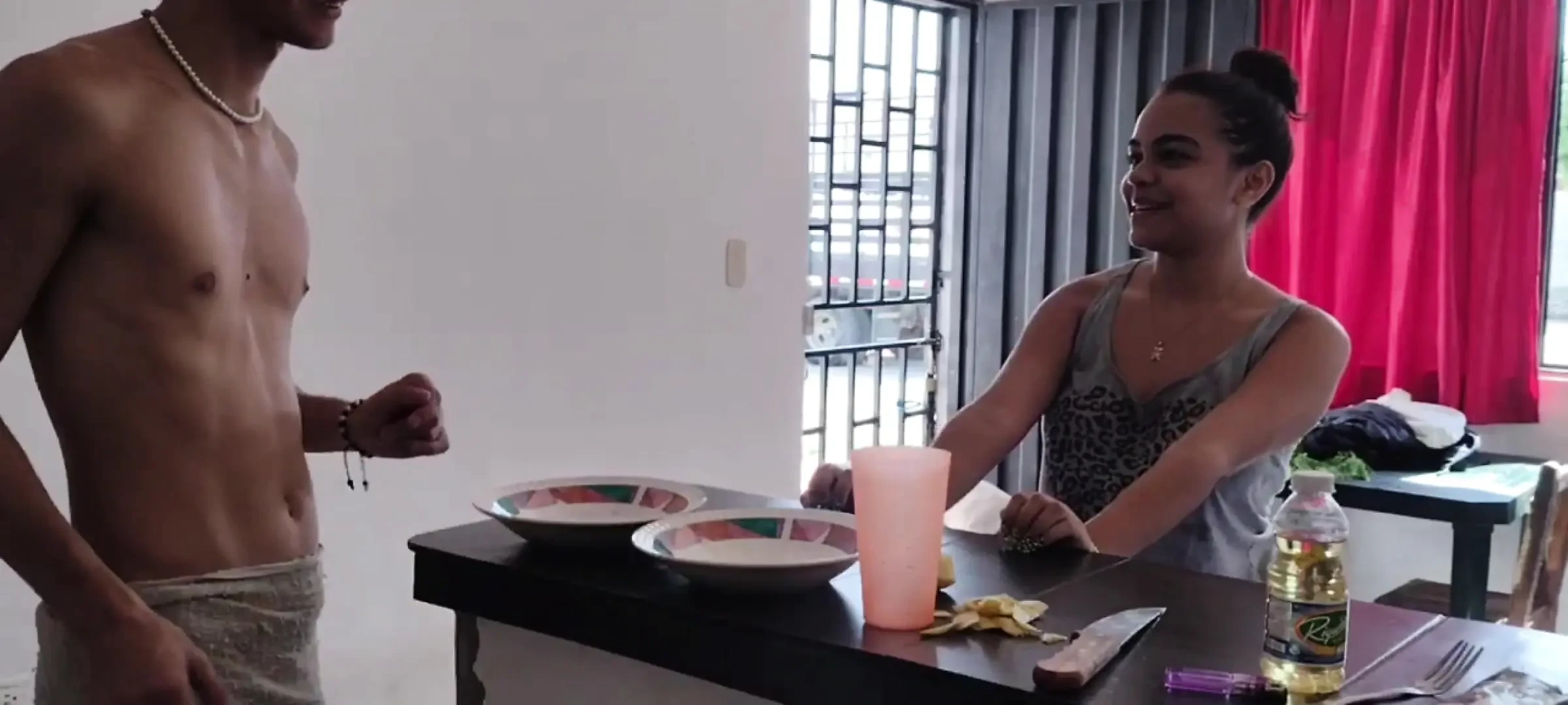 Homemade sex with my brunette stepsister, Latina with a big ass gets fucked by her stepbrother