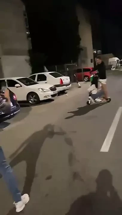Ride the scooter