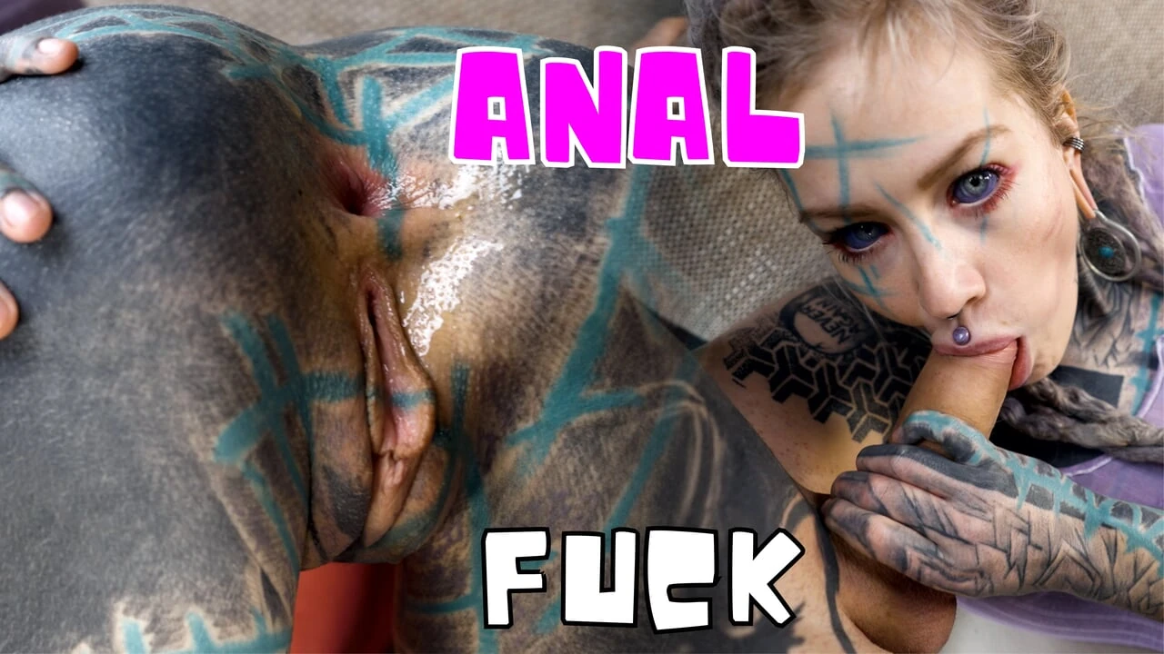 Tattooed Hippie’s Self Dildoing Anal and gets ANAL Fuck with Big Cock