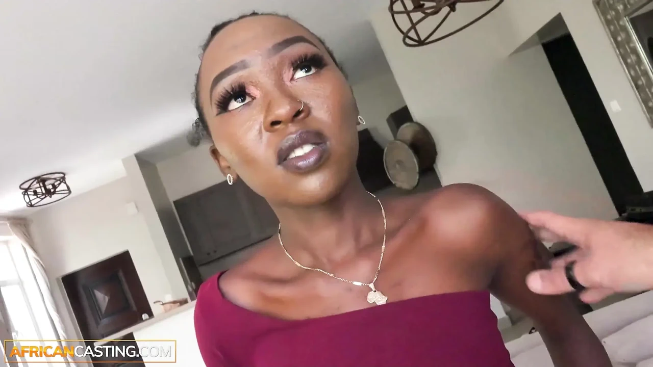 Tiny 18yo Black Cutie Starts Shy Then Goes Wild In Homemade Casting